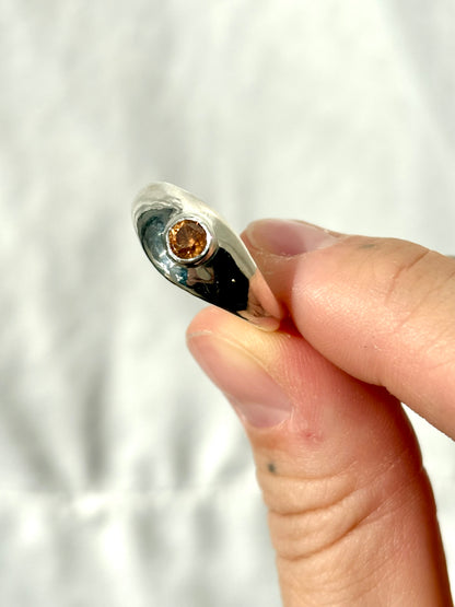 Sand Cast Zircon Ring - Size 7.5