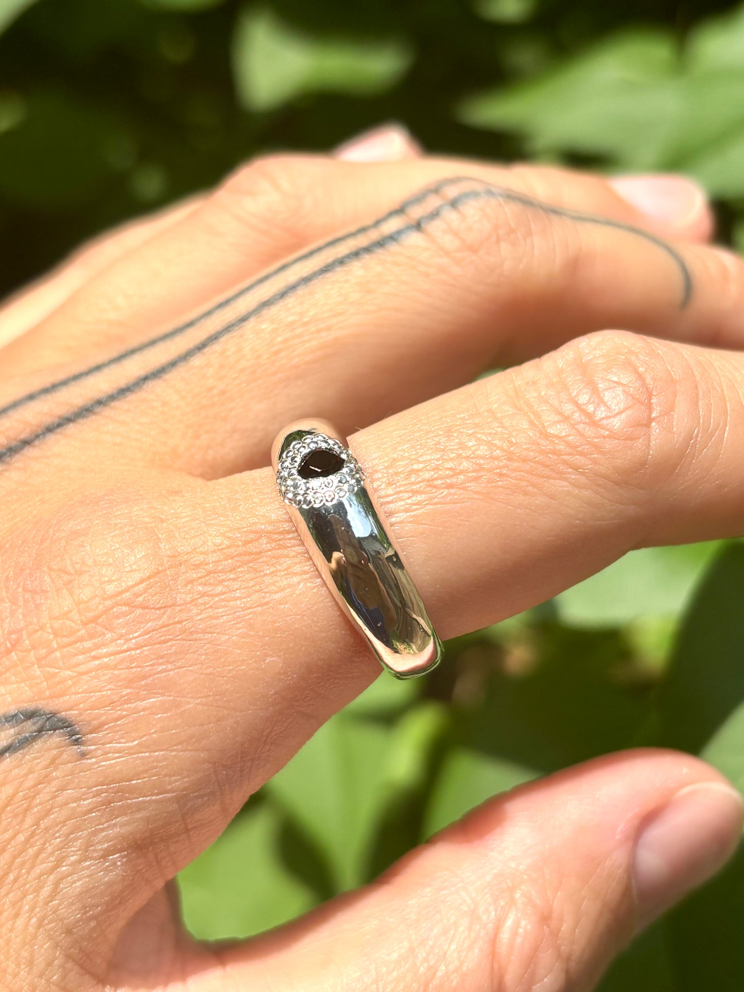 Garnet Dome Ring - Size 9.25