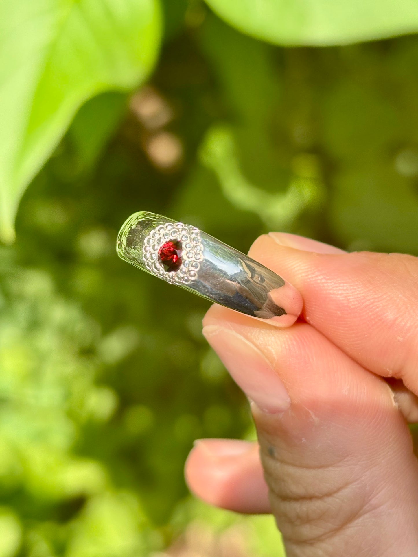 Garnet Dome Ring - Size 9.25