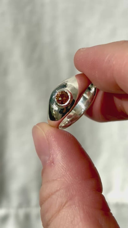 Sand Cast Zircon Ring - Size 7.5